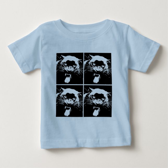 T-shirt Pour Bébé Jaguar noir et blanc (Devant)
