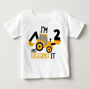 T-shirt Pour Bébé J'ai 2 ans et creuser la construction