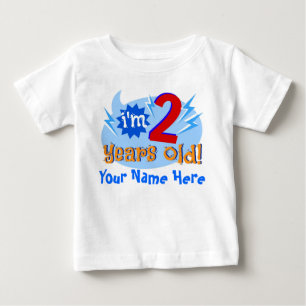 T-shirt Pour Bébé J'ai 2 ans ! (Personnaliser avec le nom de l'enfan