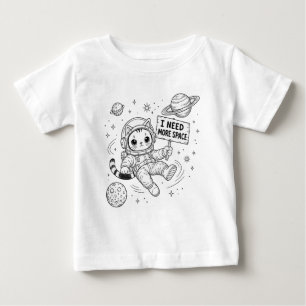T-shirt Pour Bébé J'ai Besoin De Plus D'espace Drôle Chat Astronaute