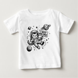 T-shirt Pour Bébé J'ai Besoin De Plus D'espace Drôle Chat Astronaute