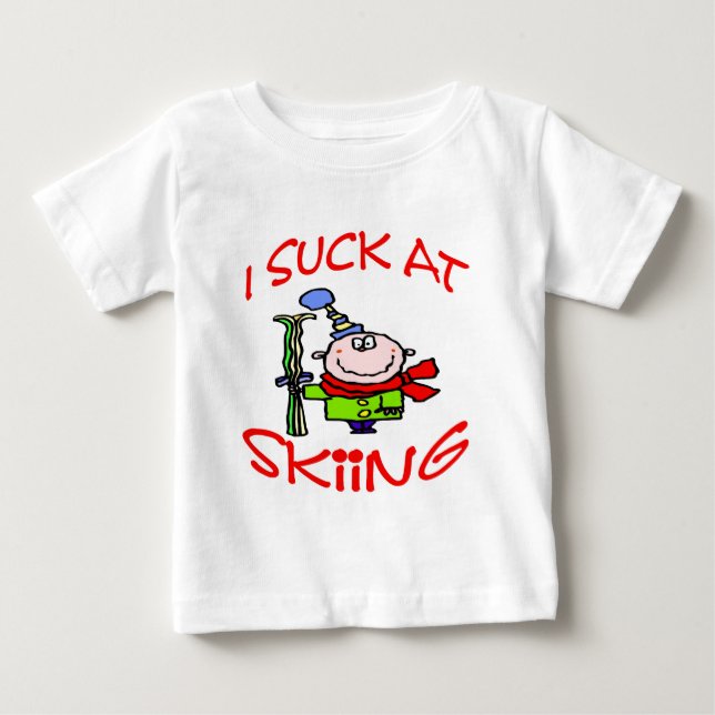 T-shirt Pour Bébé J'Ai Chuté Au Ski (Devant)