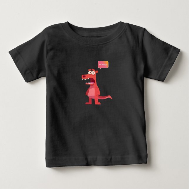 T-shirt Pour Bébé J'ai faim, mignon animal, T-shirt bébé (Devant)