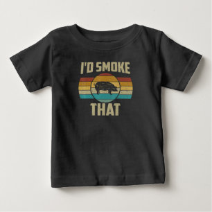 T-shirt Pour Bébé J'Ai Fumé Que Drôle Rétro BBQ Pig Grill De Viande