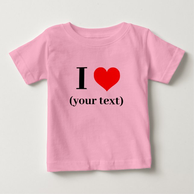 T-shirt Pour Bébé J'AI LE COEUR ! T-shirt Bébé Jersey fin - Rose - P (Devant)