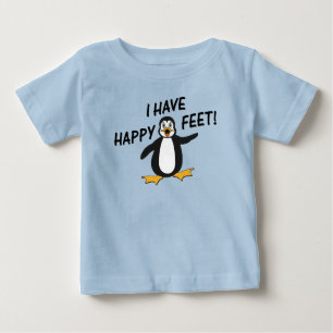 T-shirt Pour Bébé J'ai le pingouin mignon de pieds heureux