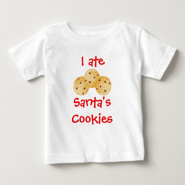 T-shirt Pour Bébé J'ai mangé les biscuits de Père Noël (Devant)