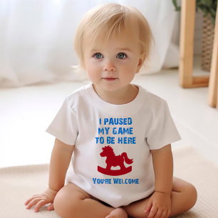 T-shirt Pour Bébé J'ai mis mon jeu en pause pour être ici (Junior) T