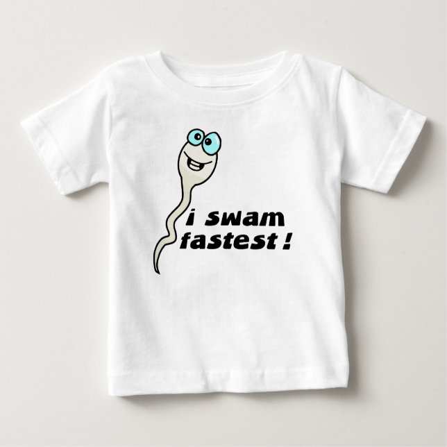 T-shirt Pour Bébé J'ai nagé le plus rapidement (Devant)