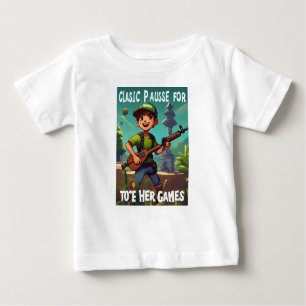 T-shirt Pour Bébé J'ai suspendu mon jeu rétro pour être ici" Drôle T