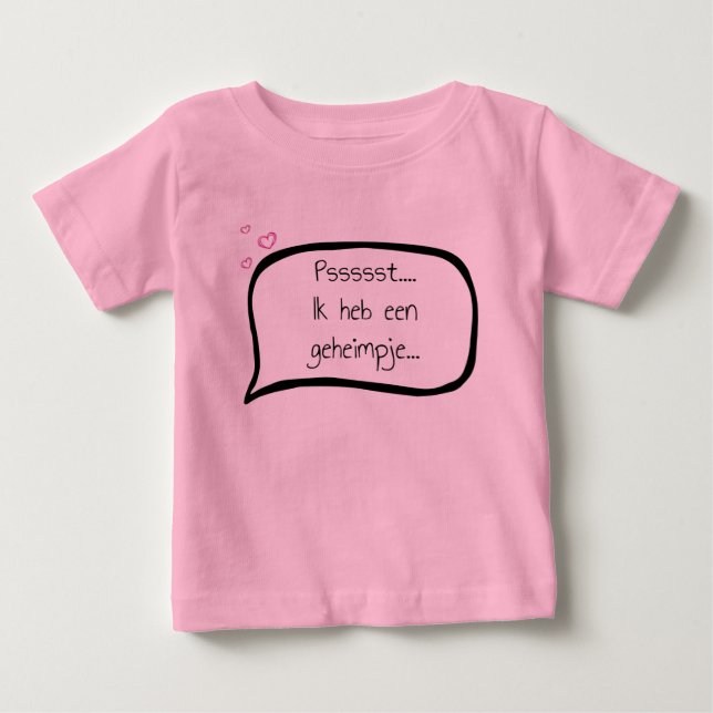 T-shirt Pour Bébé J'ai un secret de Zus customizable date (Devant)
