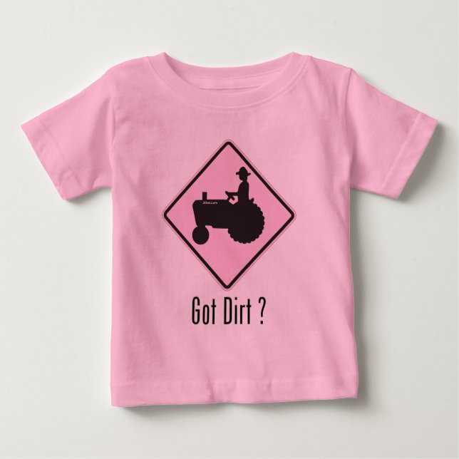 T-shirt Pour Bébé J'Ai Un Tracteur De Chemise Rose (Devant)