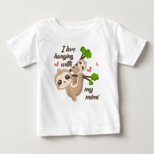 T-shirt Pour Bébé J'aime accrocher avec mon Mimi