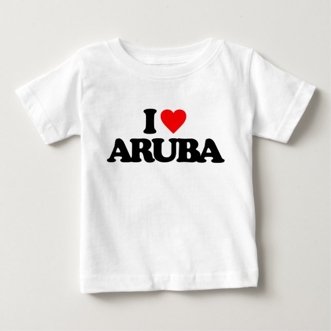 T-SHIRT POUR BÉBÉ J'AIME ARUBA (Devant)