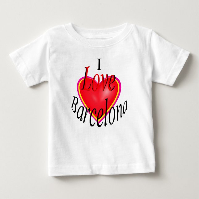 T-shirt Pour Bébé J'Aime Barcelone ! (Devant)