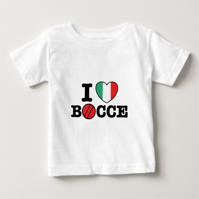 T-shirt Pour Bébé J'aime Bocce (Devant)