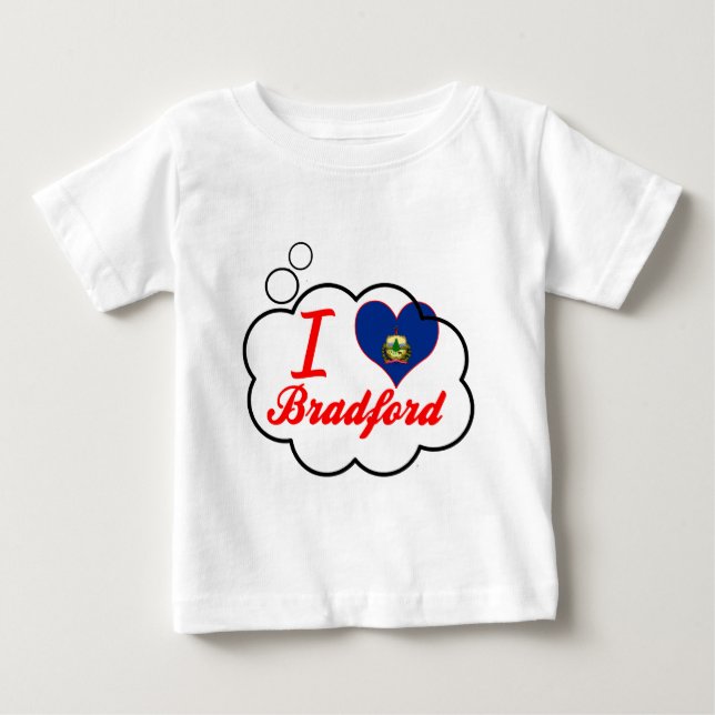 T-shirt Pour Bébé J'aime Bradford, Vermont (Devant)
