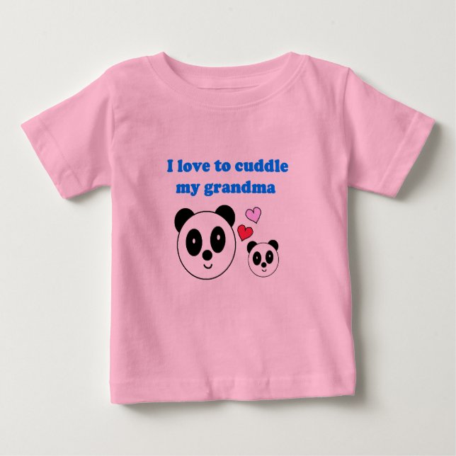 T-SHIRT POUR BÉBÉ J'AIME CARESSER MA GRAND-MAMAN (Devant)
