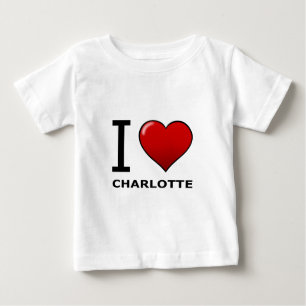 T-SHIRT POUR BÉBÉ J'AIME CHARLOTTE, OR - LA CAROLINE DU NORD