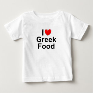 T-shirt Pour Bébé J'aime (coeur) la nourriture grecque