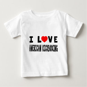 T-shirt Pour Bébé J'aime des arts martiaux kickboxing américains