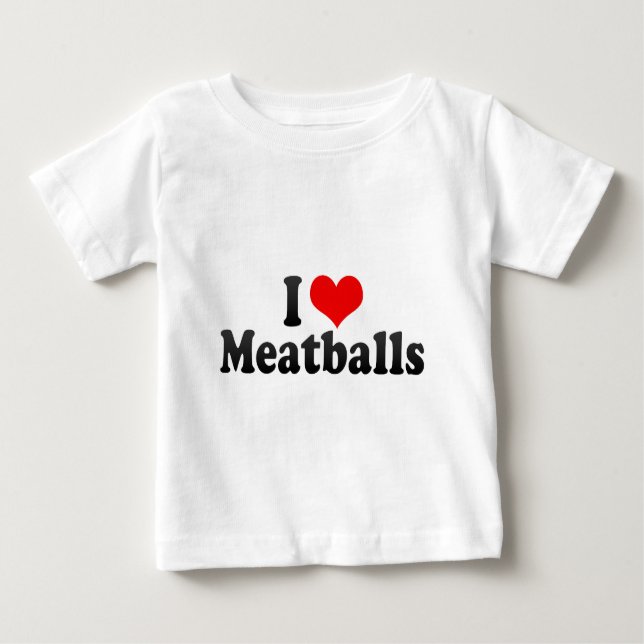 T-shirt Pour Bébé J'aime des boulettes de viande (Devant)