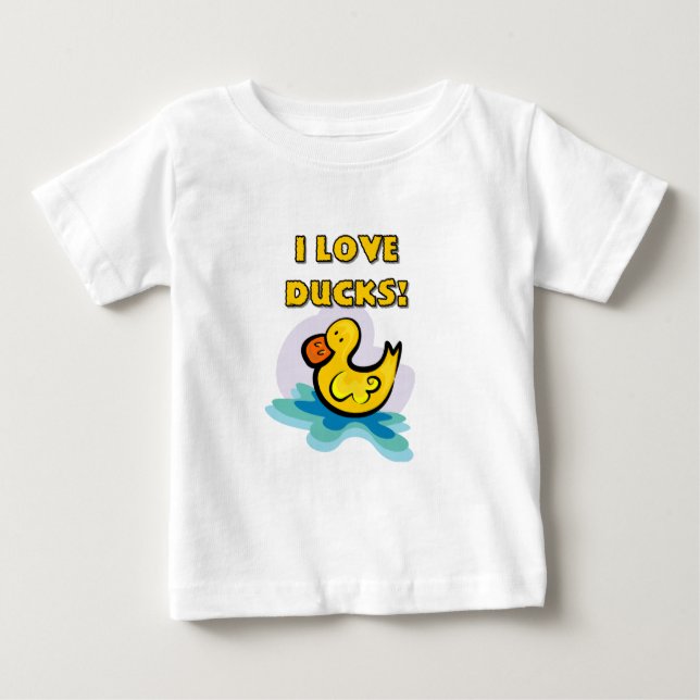 T-shirt Pour Bébé J'aime des canards (Devant)