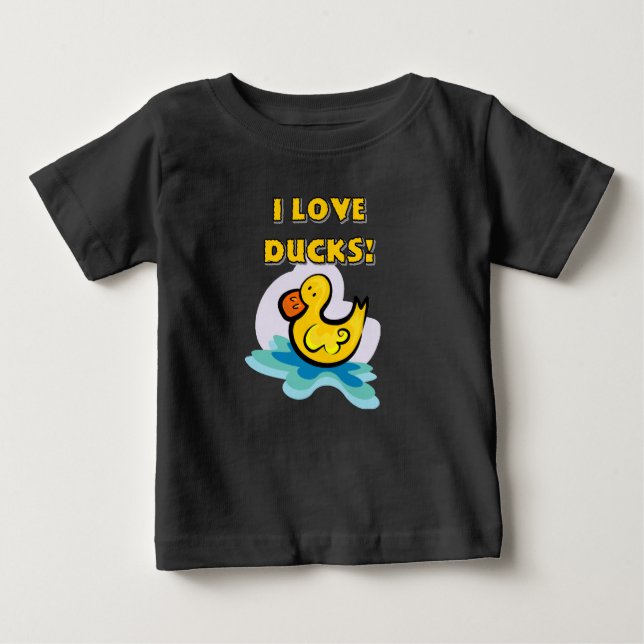 T-shirt Pour Bébé J'aime des canards (Devant)