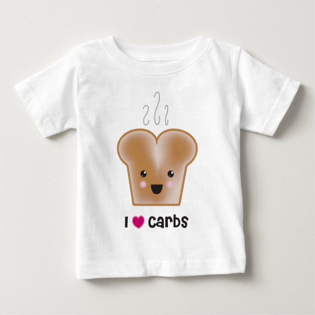 T-shirt Pour Bébé J'aime des glucides (Devant)
