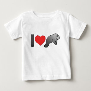 T-shirt Pour Bébé J'aime des lamantins