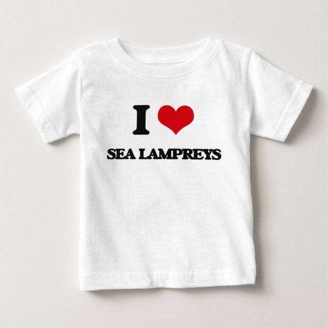 T-shirt Pour Bébé J'aime des lamproies de mer (Devant)