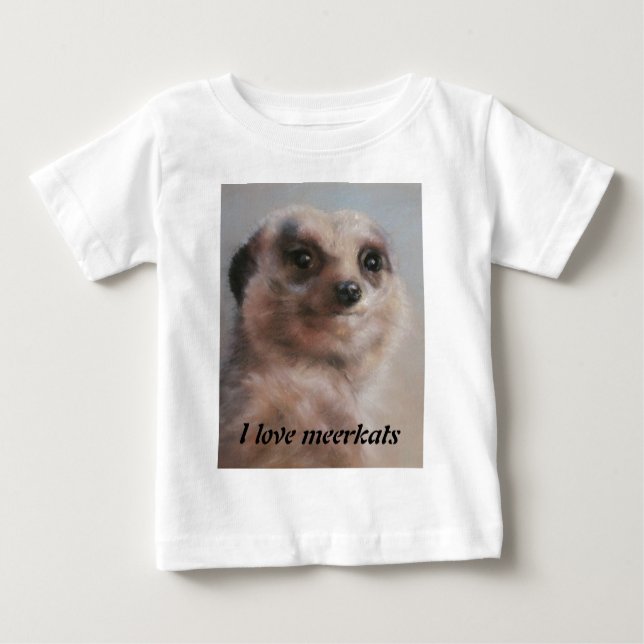 T-shirt Pour Bébé J'aime des meerkats (Devant)