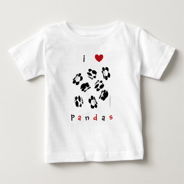 T-shirt Pour Bébé j'aime des pandas (Devant)