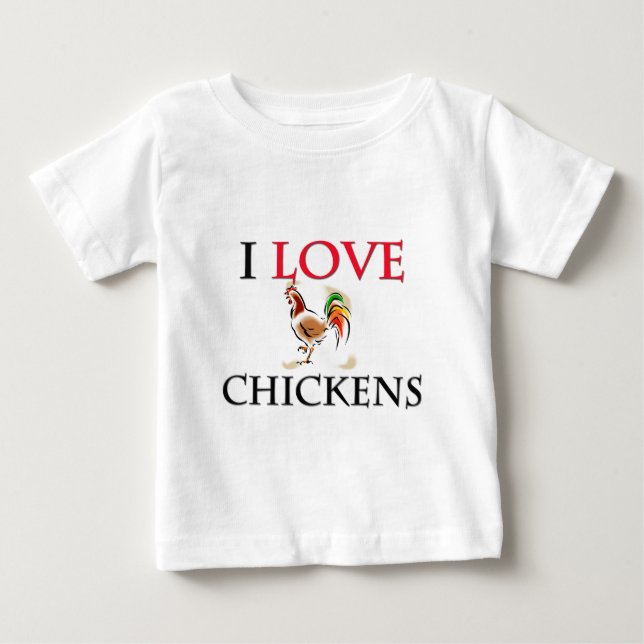 T-shirt Pour Bébé J'aime des poulets (Devant)
