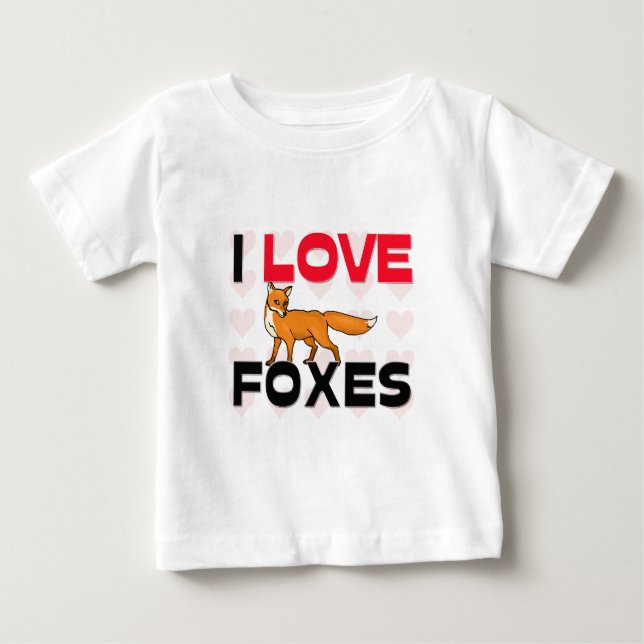 T-shirt Pour Bébé J'aime des renards (Devant)