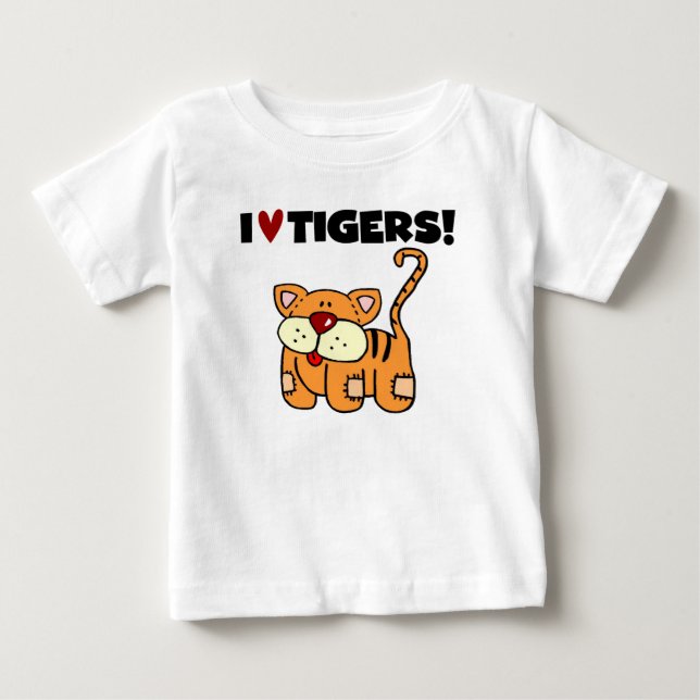 T-shirt Pour Bébé J'aime des tigres (Devant)
