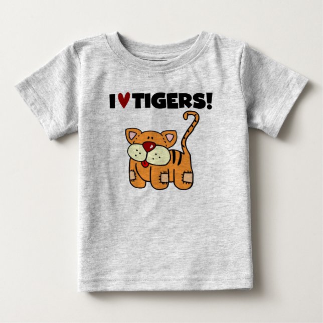 T-shirt Pour Bébé J'aime des tigres (Devant)
