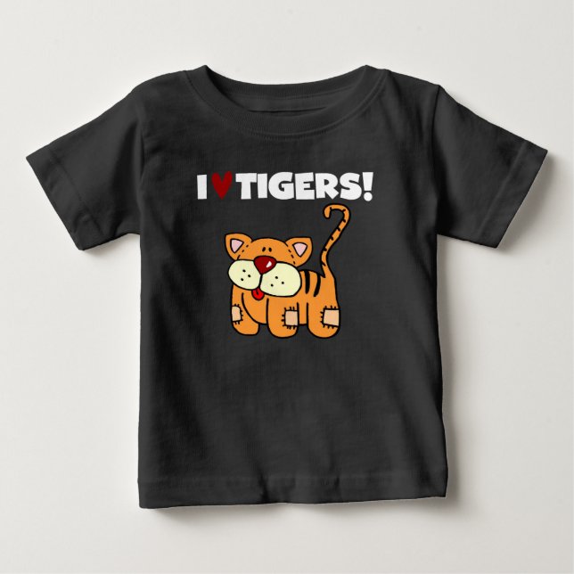 T-shirt Pour Bébé J'aime des tigres (Devant)