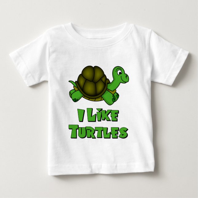 T-shirt Pour Bébé J'aime des tortues (Devant)