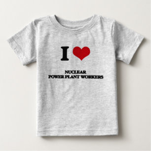 T-shirt Pour Bébé J'aime des travailleurs de centrale nucléaire