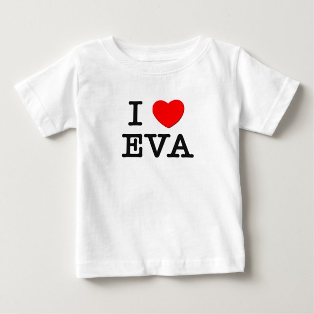 T-shirt Pour Bébé J'aime Eva (Devant)
