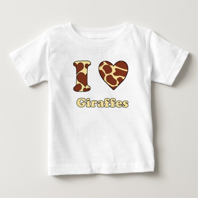 T-shirt Pour Bébé J'aime Giraffes (Devant)