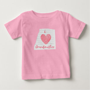 T-shirt Pour Bébé j'aime grand-mère