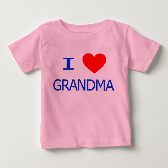 T-shirt Pour Bébé J'aime grand-mère (Devant)