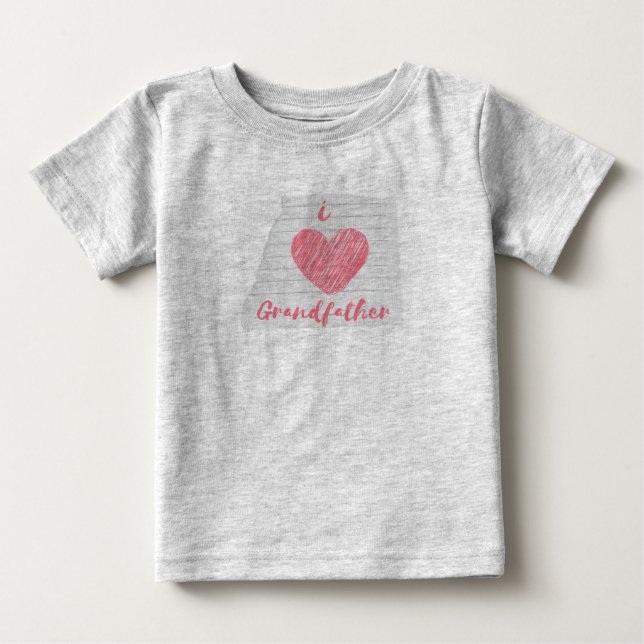 T-shirt Pour Bébé j'aime grand-père (Devant)