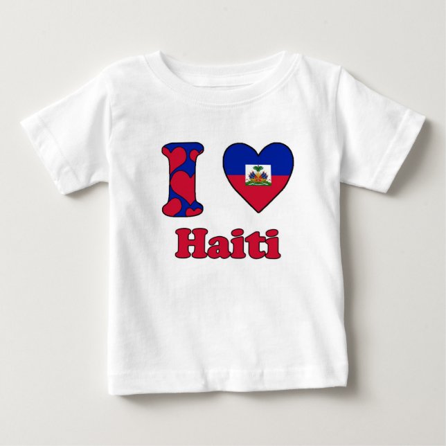 T-shirt Pour Bébé J'aime Haïti (Devant)