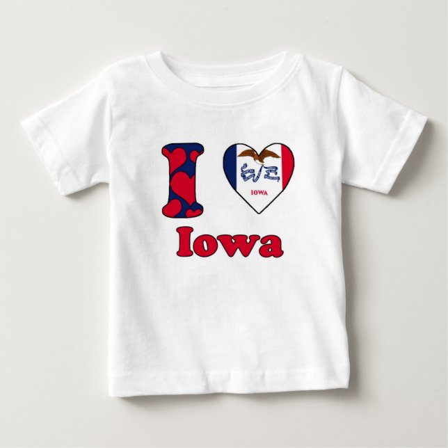 T-shirt Pour Bébé J'aime Iowa (Devant)