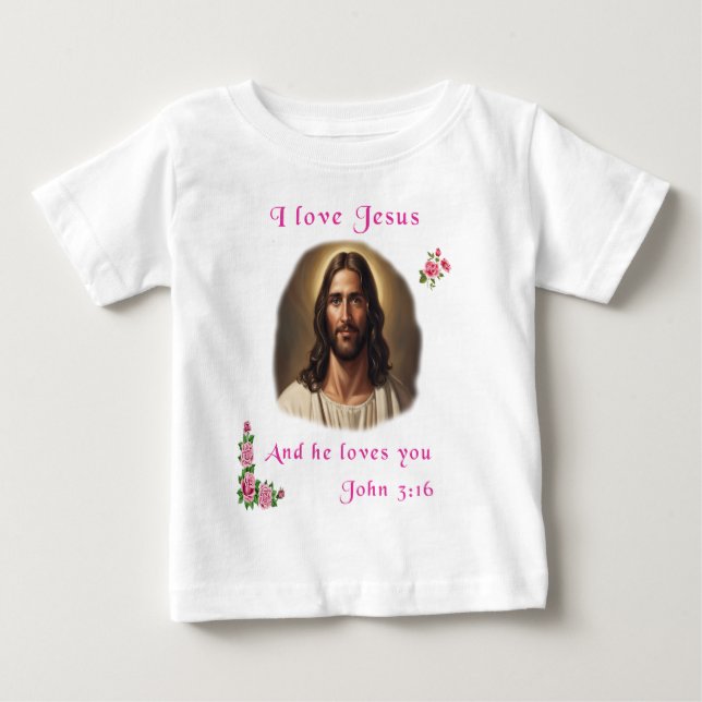 T-shirt Pour Bébé J'aime Jésus (Devant)