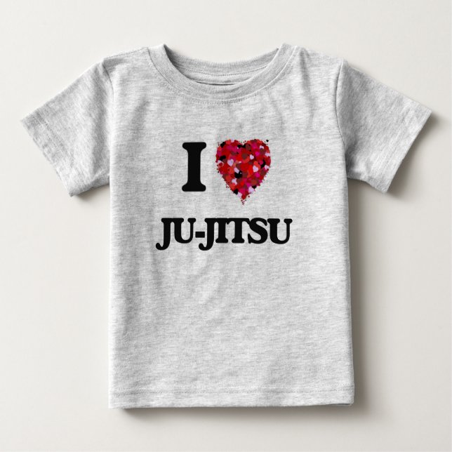 T-shirt Pour Bébé J'Aime Ju-Jitsu (Devant)