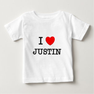 T-shirt Pour Bébé J'aime Justin